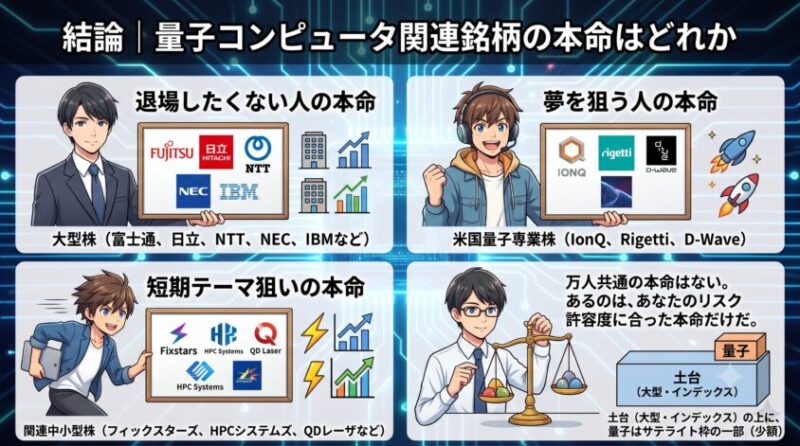 結論｜量子コンピュータ関連銘柄の本命はどれか