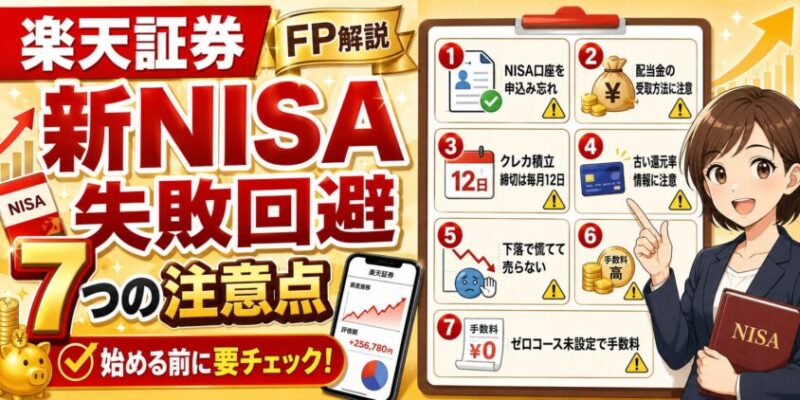【FP解説】楽天証券で新NISAを始める前に知りたい失敗回避7つの注意点