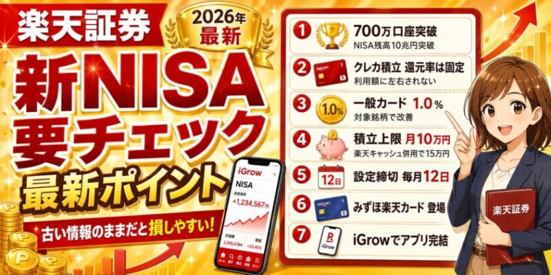 【要チェック】楽天証券の新NISAで押さえたい2026年の最新ポイント