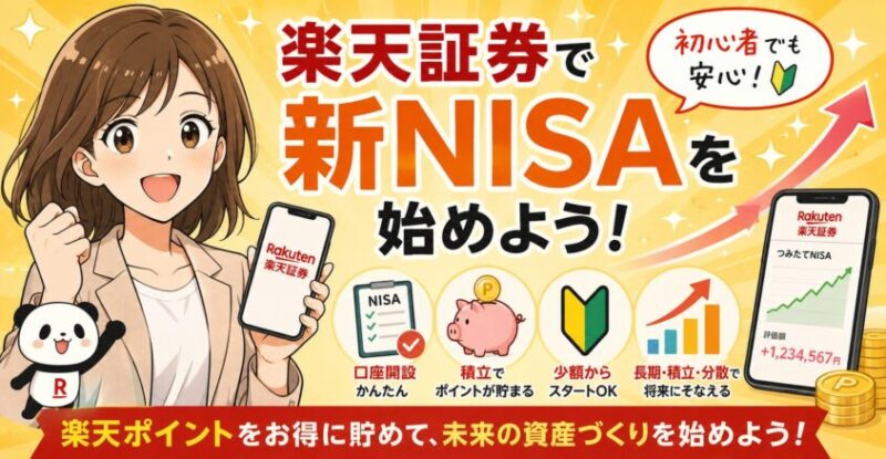 まとめ 楽天証券で新NISAの始め方・買い方は簡単!経験0の初心者も大丈夫