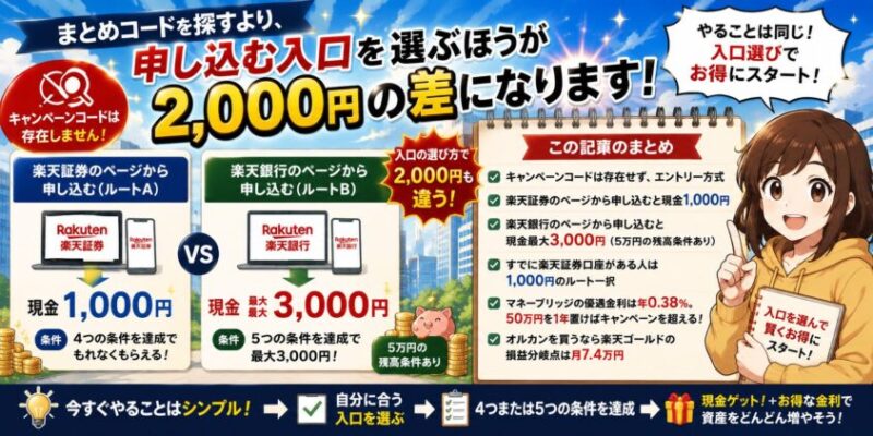 まとめコードを探すより、申し込む入口を選ぶほうが2,000円の差になります