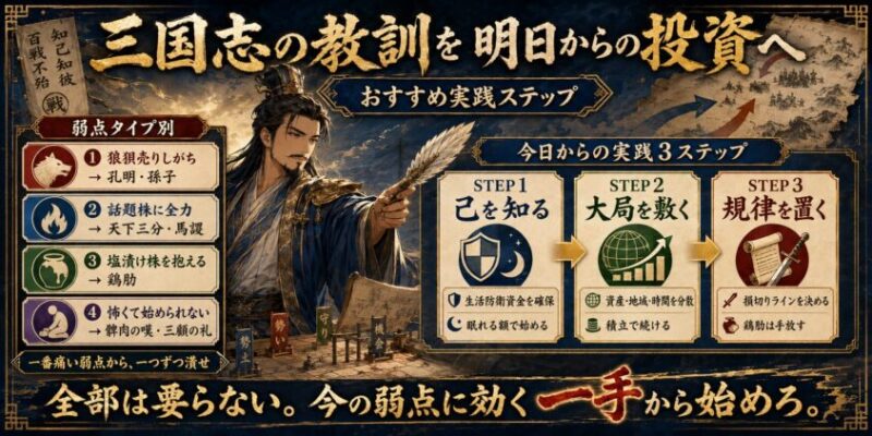 三国志の教訓を、明日からの投資にどう活かすか【おすすめ実践ステップ】