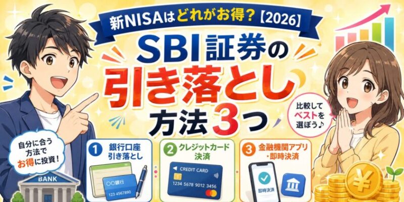 SBI証券の引き落とし方法3つを解説！新NISAはどれがお得？【2026】