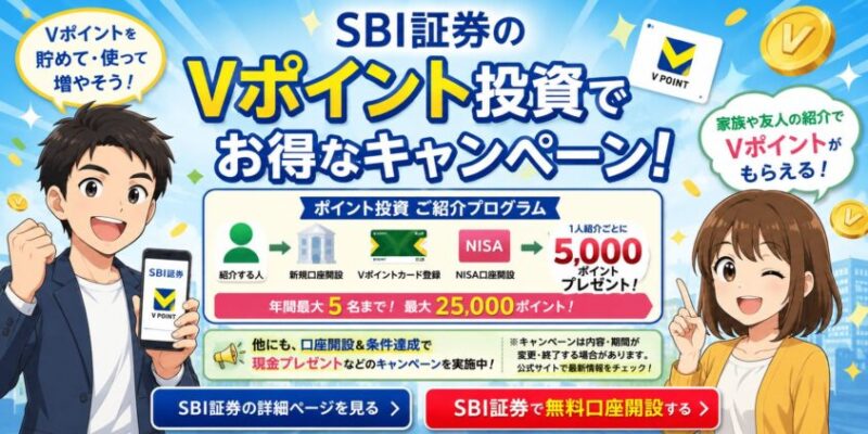 SBI証券のVポイント投資でお得なキャンペーン