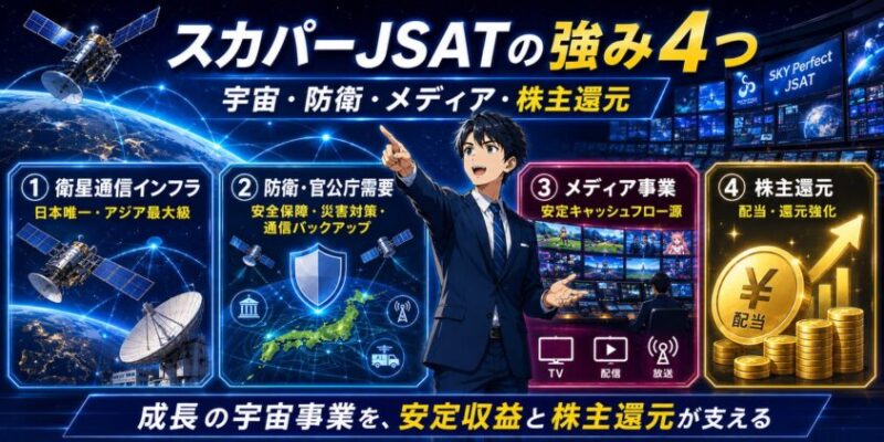 スカパーJSATの強み4つ