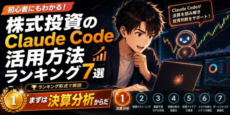 株式投資のClaude Code活用方法ランキング7選【まずは決算分析からだ】
