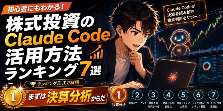 株式投資のClaude Code活用方法ランキング7選【まずは決算分析からだ】
