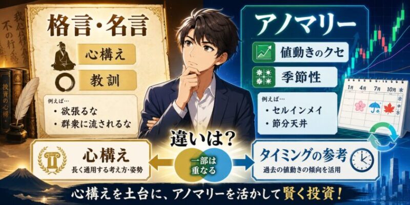 まず整理:株式投資の「格言・名言」と「アノマリー」は何が違う?
