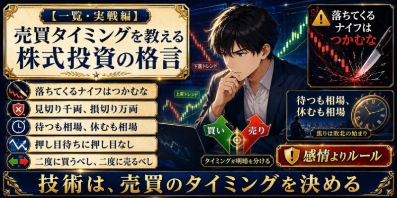 【一覧・実戦編】売買タイミングを教える株式投資の格言
