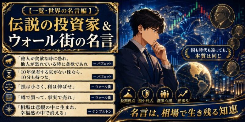 【一覧・世界の名言編】伝説の投資家&ウォール街の名言