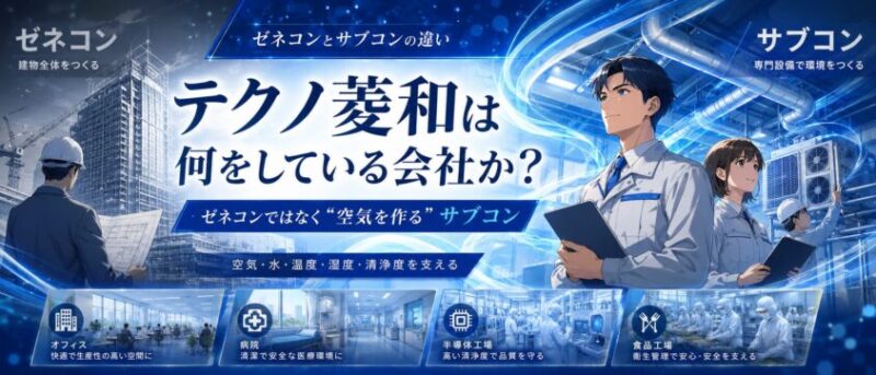 テクノ菱和は何をしている会社か?ゼネコンではなく“空気を作る”サブコン