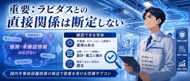 重要:ラピダスとの直接関係は“断定しない”