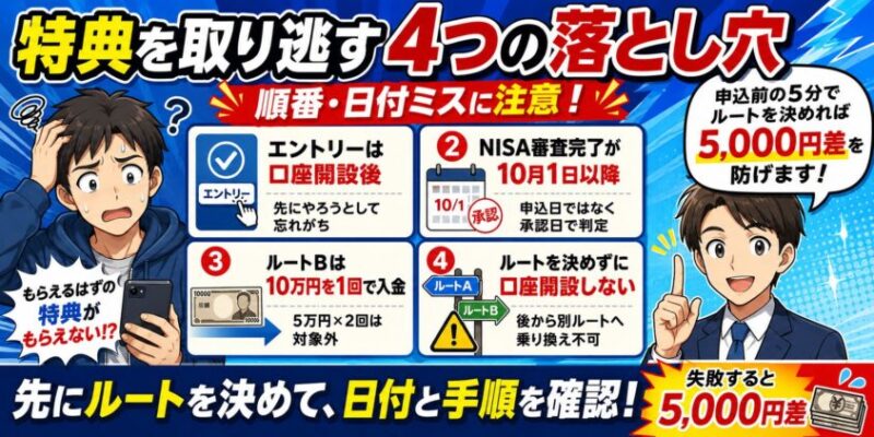 特典を取り逃す4つの落とし穴