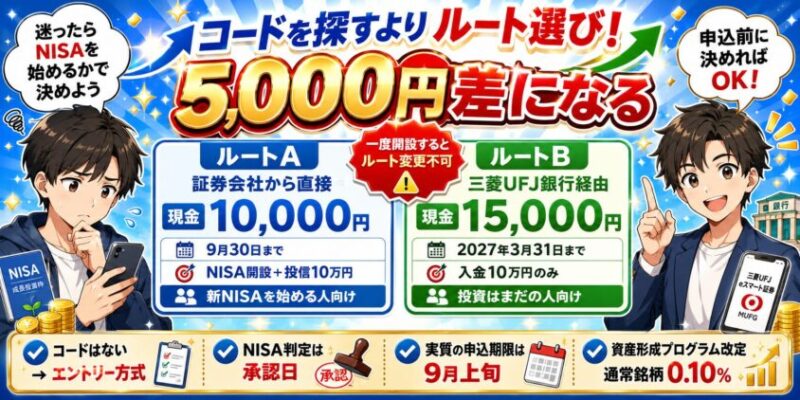 まとめコードを探すより、ルートを選ぶほうが5,000円の差になります