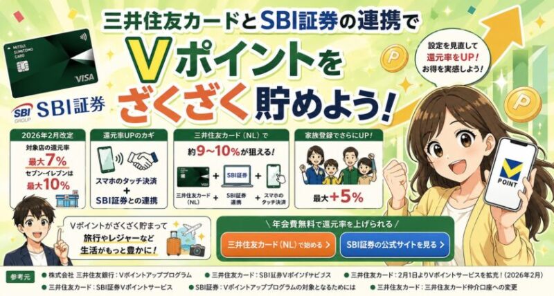 まとめ 三井住友カードとSBI証券の連携でVポイントをざくざく貯めよう！