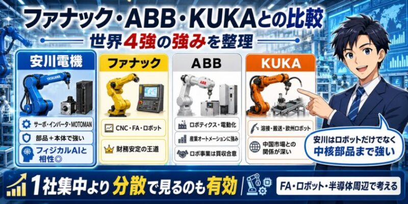 ファナック・ABB・KUKAとの比較