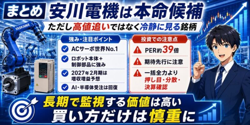 安川電機のまとめ。需要は強いが採算改善を確認