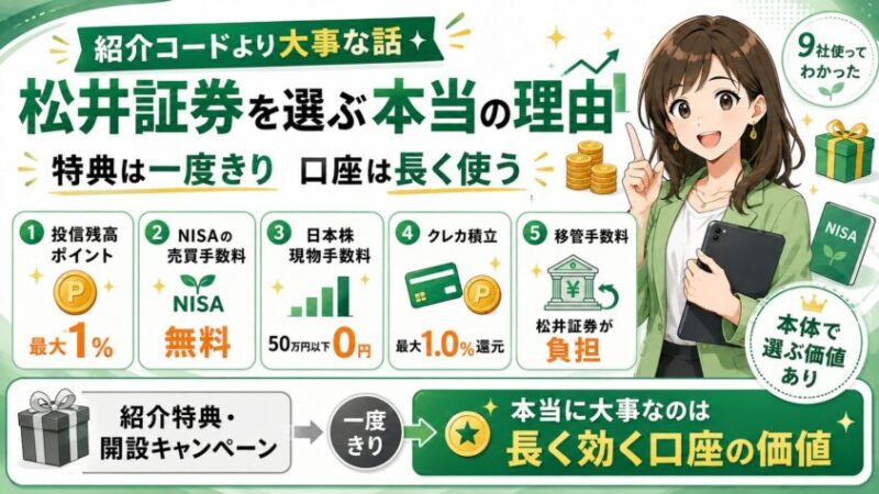 紹介コードより大事な話｜松井証券を選ぶ本当の理由