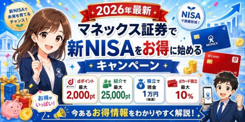 マネックス証券で新NISAをお得に始めるキャンペーン【2026年最新】