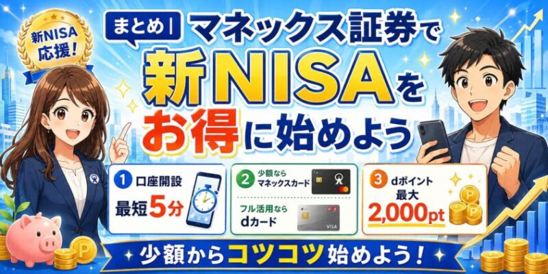 まとめ｜マネックス証券で新NISAをお得に始めよう
