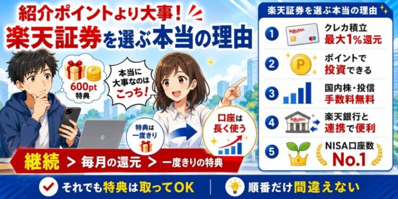 紹介ポイントより大事な話｜楽天証券を選ぶ本当の理由