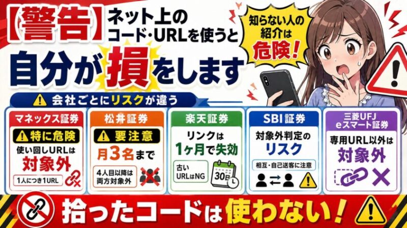 【警告】ネット上のコード・URLを使うと、自分が損をします