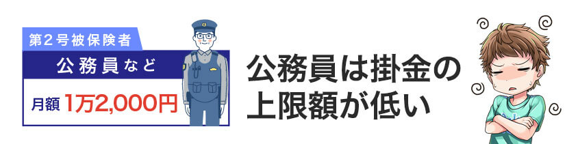 公務員はiDeCoの掛金の上限額が低い