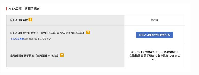 NISA口座各種手続き